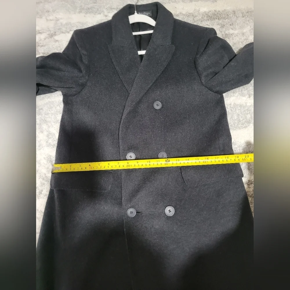 Bradleyjons Black Double-Breasted Pea Coat with Wide Lapels Shell. 60%wool - Picture 10 of 13